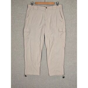 Columbia Titanium Women's Packable Nylon Cargo Capri Pants Beige 12